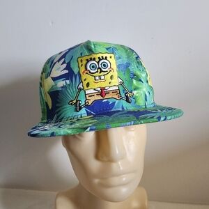 Nickelodeon SpongeBob Squarepants Tropical Blue Green Baseball Hat Cap